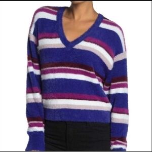💚HP💚NWT Splendid Fuzzy Nylon Eyelash Dolman Sleeve Super Soft Striped Sweater